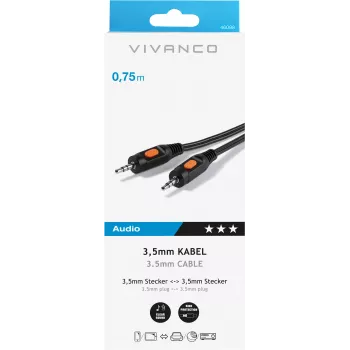 Cavo audio Vivanco 3.5 mm - 3.5 mm 0.75 m (VVAJACK07MMK)