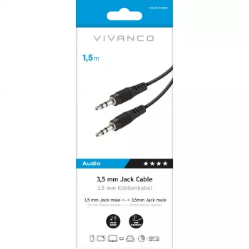 Cavo audio Vivanco 3.5 mm - 3.5 mm 1.5 m (VVAJACK15MMK)