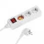 Vivanco VVELSTR3SCHSWWP ciabatta 3 prese Schuko con interruttore, cavo 1,5 m, bianco