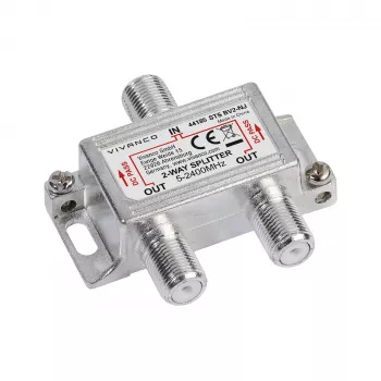 Vivanco VVSATSPLIT1IN2OUT distributore satellitare 1 ingresso 2 uscite 5-2400 MHz connettore F
