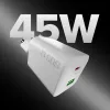 STEP BY STEP SBS caricabatterie da parete 45W USB-C + USB-A bianco con cavo USB-C da 1,5 m