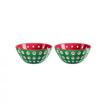Guzzini Le Murrine set 2 ciotole 12 cm verde smeraldo/bianco/rosso