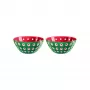 Guzzini Le Murrine set 2 ciotole 12 cm verde smeraldo/bianco/rosso