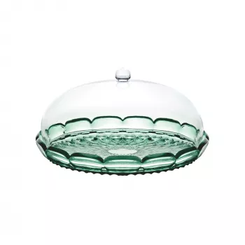 Guzzini Vanity set piatto da torta con campana verde matcha