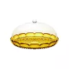 Guzzini Vanity alzata per torte con campana, giallo zafferano
