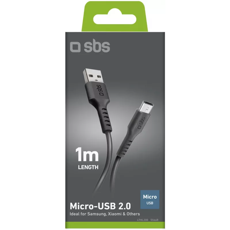 SBS cavo da USB a microUSB 1 m, nero (LTHL200)