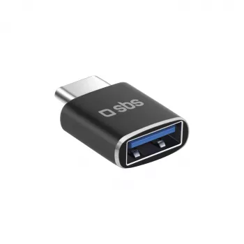 SBS Adattatore USB-C a USB-A, USB 3.0, 5Gbps, OTG, ricarica 3A, alluminio, nero