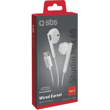 SBS Studio Mix 65c cuffie USB-C cablate, bianche (TEEARTYCAPW)