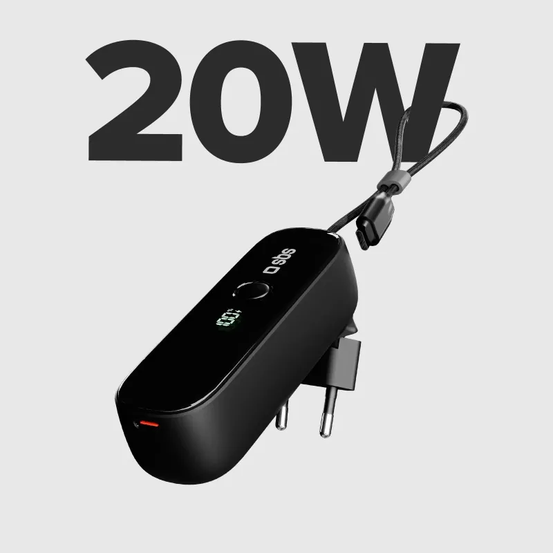 SBS TETRBB5000PD20 Powerbank 5000 mAh 20W Power Delivery nero