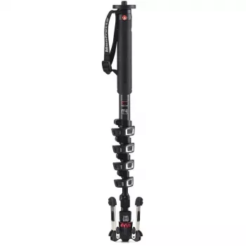Manfrotto XPRO Monopod+ MVMXPROC5 Monopiede video in fibra di carbonio a 5 sezioni con base FLUIDTECH