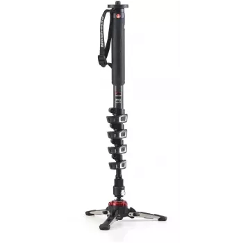Manfrotto XPRO Monopod+ MVMXPROC5 Monopiede video in fibra di carbonio a 5 sezioni con base FLUIDTECH