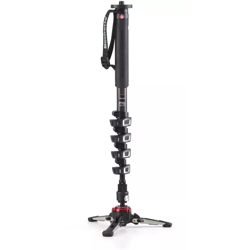 Manfrotto XPRO Monopod+ MVMXPROC5 Monopiede video in fibra di carbonio a 5 sezioni con base FLUIDTECH