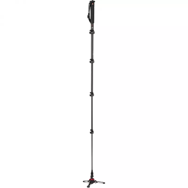 Manfrotto XPRO Monopod+ MVMXPROC5 Monopiede video in fibra di carbonio a 5 sezioni con base FLUIDTECH
