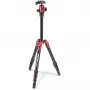 Manfrotto Element Traveller Treppiede in alluminio a 5 sezioni con testa a sfera, rosso