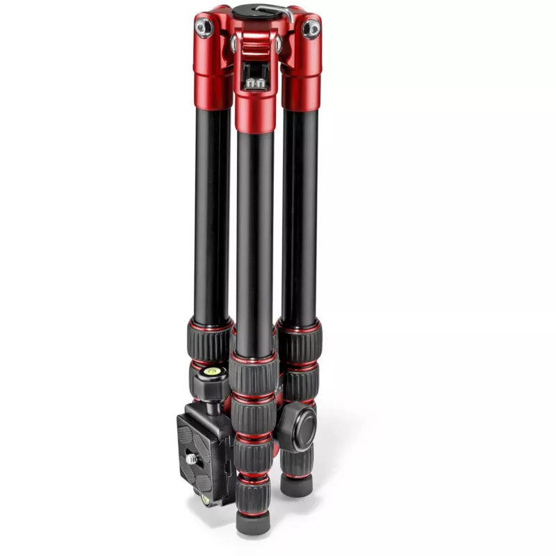 Manfrotto Element Traveller Treppiede in alluminio a 5 sezioni con testa a sfera, rosso