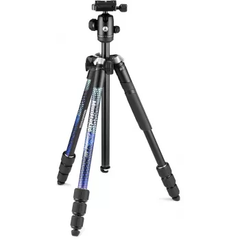 Manfrotto MKELMII4BL-BH Element MII treppiede in alluminio a 4 sezioni con testa a sfera, blu