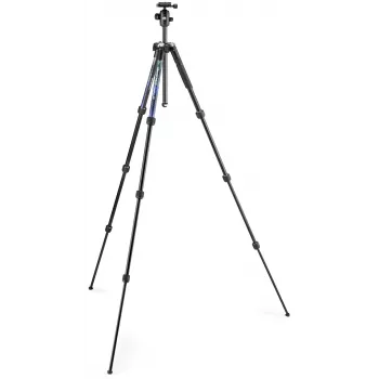 Manfrotto MKELMII4BL-BH Element MII treppiede in alluminio a 4 sezioni con testa a sfera, blu