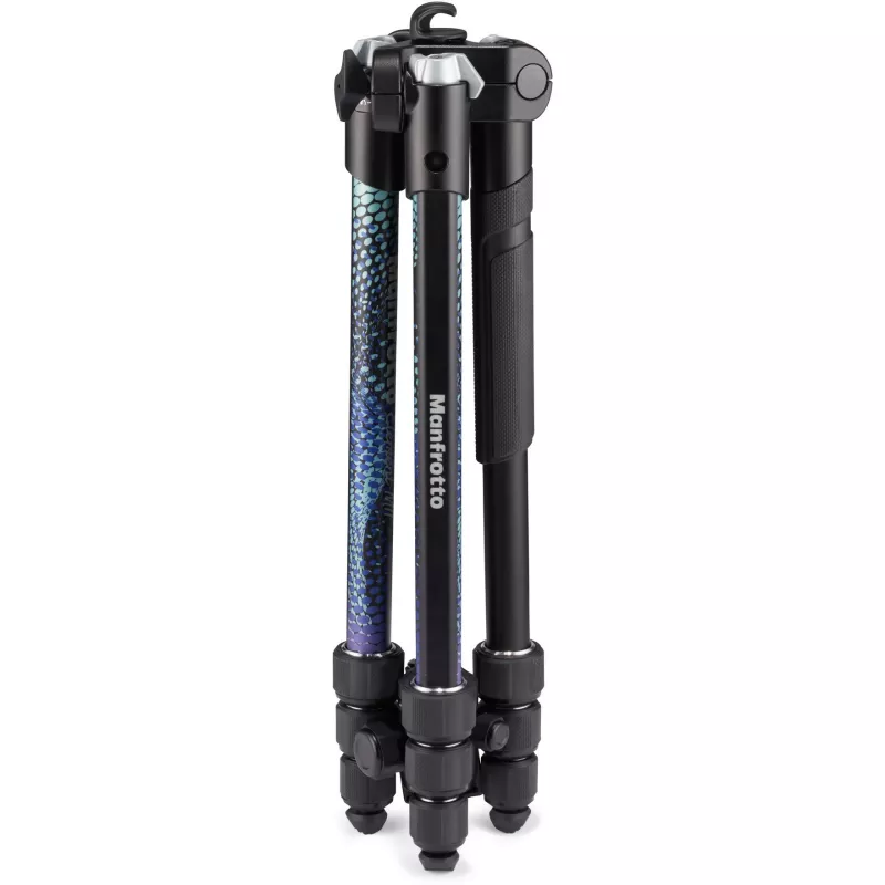 Manfrotto MKELMII4BL-BH Element MII treppiede in alluminio a 4 sezioni con testa a sfera, blu