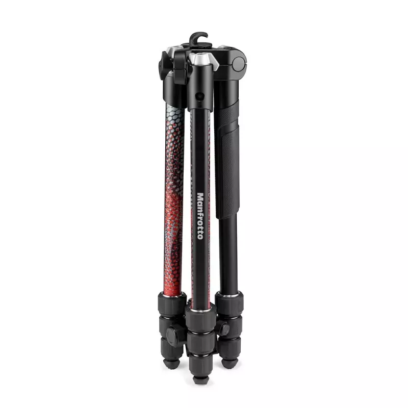 Manfrotto MKELMII4RD-BH Element MII treppiede in alluminio a 4 sezioni con testa a sfera, rosso