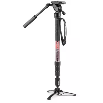 Manfrotto Element MII treppiede video con testa fluida serie 400, alluminio, nero