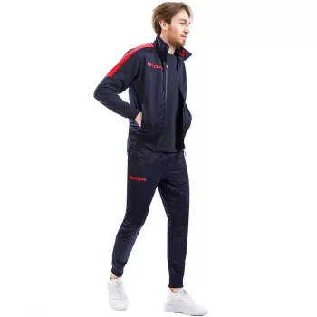 Givova Tuta Revolution completo tuta da allenamento blu navy/rosso L