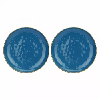 ROSE&TULIPANI Concerto Blu Avio Set di 2 piatti rotondi 32 cm blu navy