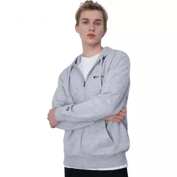 Champion Felpa con cappuccio full-zip uomo grigio melange 220260 EM021 M