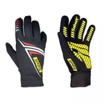 Sabelt G34 guanti da simulazione con punte delle dita touchscreen e palmo in silicone, guanti da corsa, nero, taglia L