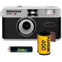 Swiss+Go Novocolor kit fotocamera analogica 35mm con flash, custodia, tracolla e pellicola Kodak (SWI401608)
