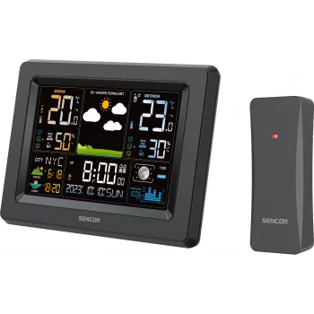 Sencor SWS 4500 stazione meteo nero / display LCD a colori / sensore wireless