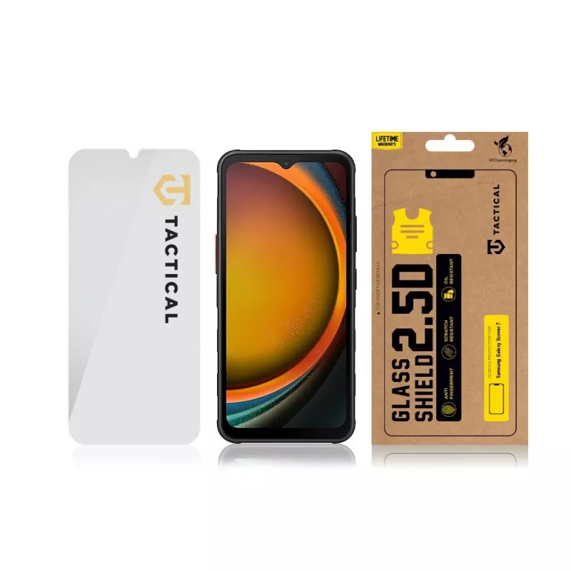 Tactical Glass Shield 2.5D vetro temperato protezione display per Samsung Galaxy XCover 7, trasparente