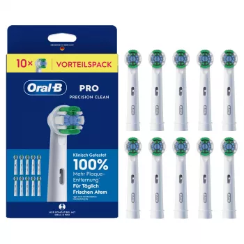 Oral-B Pro Precision Clean testine di ricambio, confezione da 10, setole medie, tecnologia CleanMaximiser, compatibili con tutti gli spazzolini elettrici Oral-B tranne Pulsonic e iO