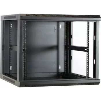 DSIT DS6609 armadio server da parete 9U con porta in vetro, 600x600x501 mm, nero