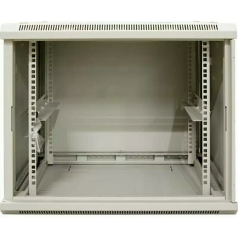 DSIT armadio server da parete reversibile 12U con porta in vetro, bianco, 600x600x635 mm