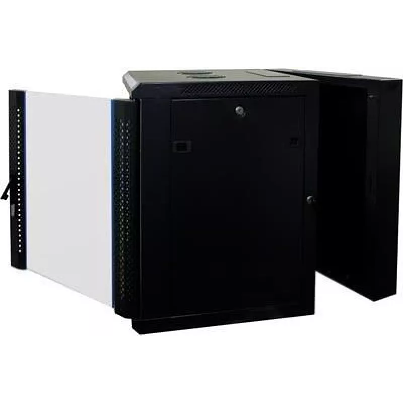 DSIT armadio server da parete reversibile 12U con porta in vetro, bianco, 600x600x635 mm
