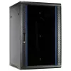 DSIT armadio server da parete 18U con porta in vetro temperato, 600x600x900 mm, nero