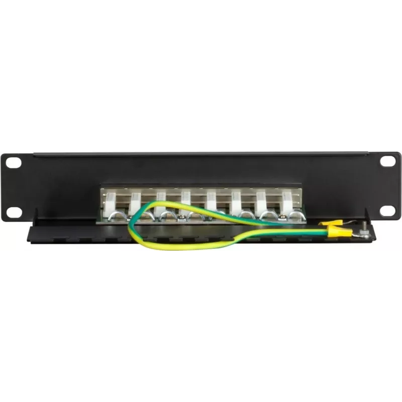 DSIT DS-10Patch5-8FTP patch panel 10 inch 8 porte FTP CAT 5e, montaggio rack 1U, RJ45 schermato, LSA+ IDC, nero
