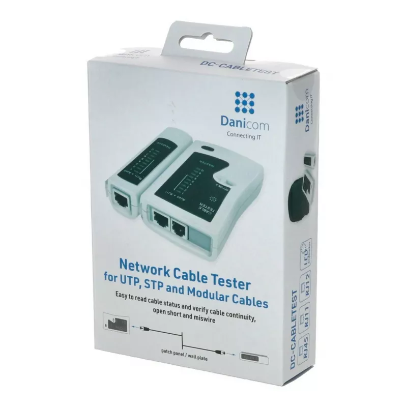 DSIT tester per cavi di rete per RJ11 RJ12 RJ45 ISDN Cat5 Cat5e Cat6 Cat6a UTP STP con indicatore LED