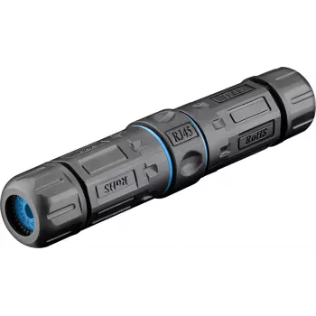 DSIT connettore femmina-femmina RJ45 Cat6 STP outdoor IP68, Gigabit, PoE, nero