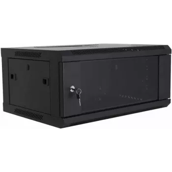 DSIT DS6404 armadio server da parete 4U con porta in vetro, 600x450x280 mm, nero