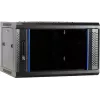 DSIT DS6404 armadio server da parete 4U con porta in vetro, 600x450x280 mm, nero