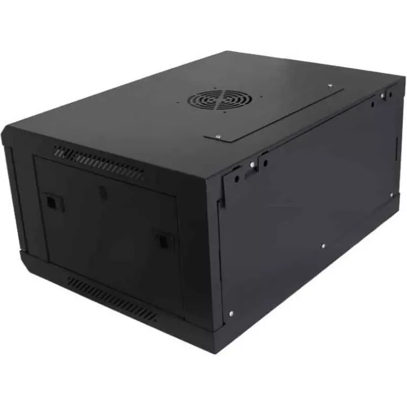 DSIT DS6404 armadio server da parete 4U con porta in vetro, 600x450x280 mm, nero