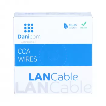 Cavo DSIT CAT6 U/UTP 50 m su bobina, grigio CCA, 250 MHz, Gigabit Ethernet, per interni, guaina PVC, AWG24, 4 coppie