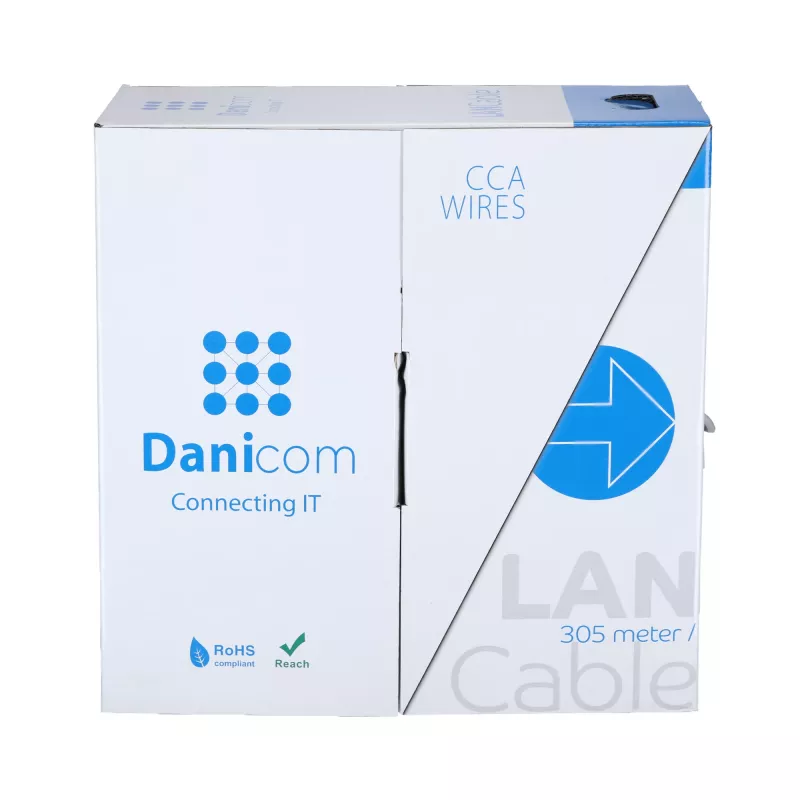Cavo di rete DSIT CAT6 U/UTP 24/7 flessibile 305 m grigio CCA