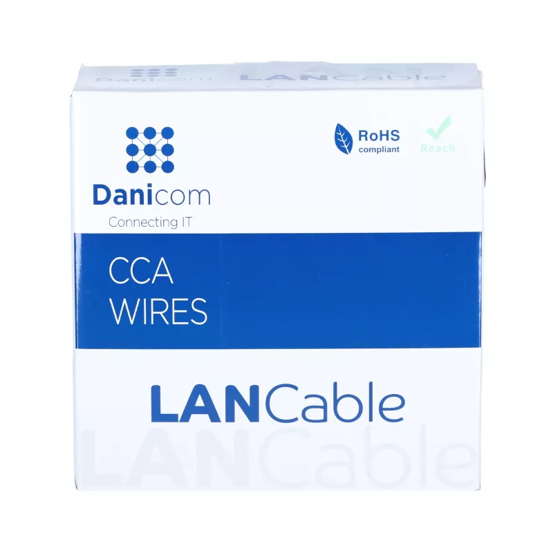 Cavo da esterno DSIT CAT5e cavo di rete U/UTP AWG 24/1 conduttore massiccio 100 metri nero