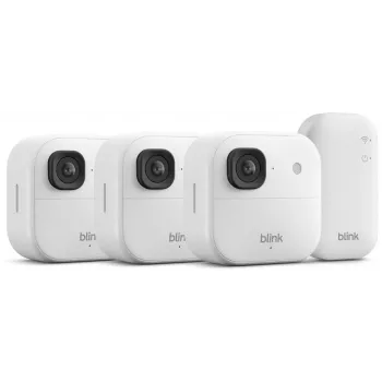 Amazon Blink Outdoor 2K+ telecamera di sorveglianza, sistema a 3 telecamere, bianco (B0F95QGG7M)