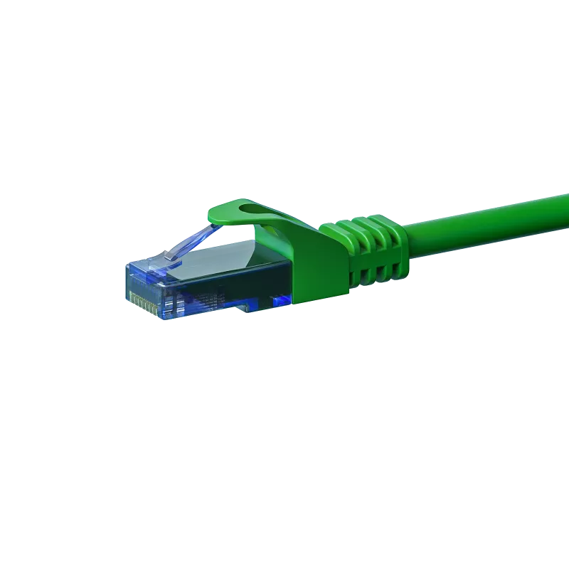 Cavo patch Ethernet DSIT CAT6a U/UTP 100% rame, 10 m, verde, RJ45, 10Gbps, 500MHz, trefoli, guaina PVC
