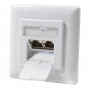 Presa di rete da incasso verticale DSIT DC-Wall-In-STP6-VW Cat. 6 / Classe E schermata 2 porte RJ45, bianco