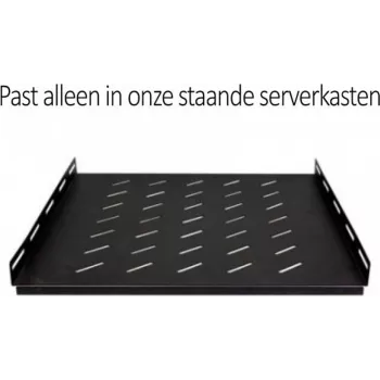 Ripiano fisso per carichi pesanti DSIT per armadi server profondi 800 mm, 1U, portata 100 kg, acciaio ventilato, nero (DS-SFH80)