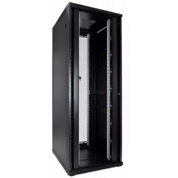 DSIT armadio rack 19 inch 47U con doppie porte perforate anteriore e posteriore, 800x1000x2250 mm, nero